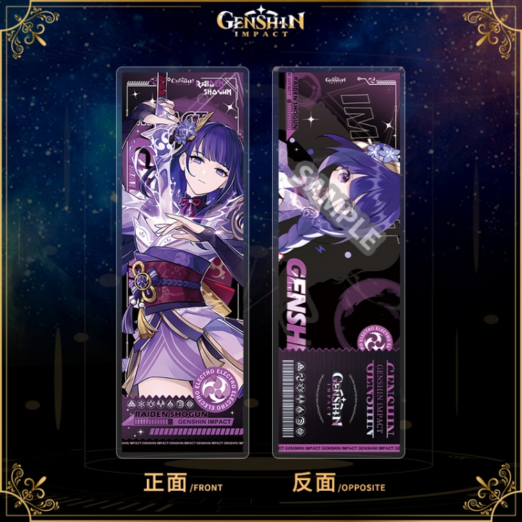 Genshin Impact Acrylic sandwich double-sided book label collection card OPP packaging 6.8x20cm price for 5 pcs