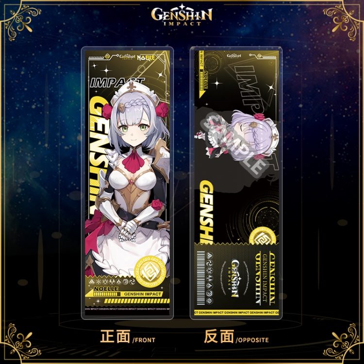 Genshin Impact Acrylic sandwich double-sided book label collection card OPP packaging 6.8x20cm price for 5 pcs