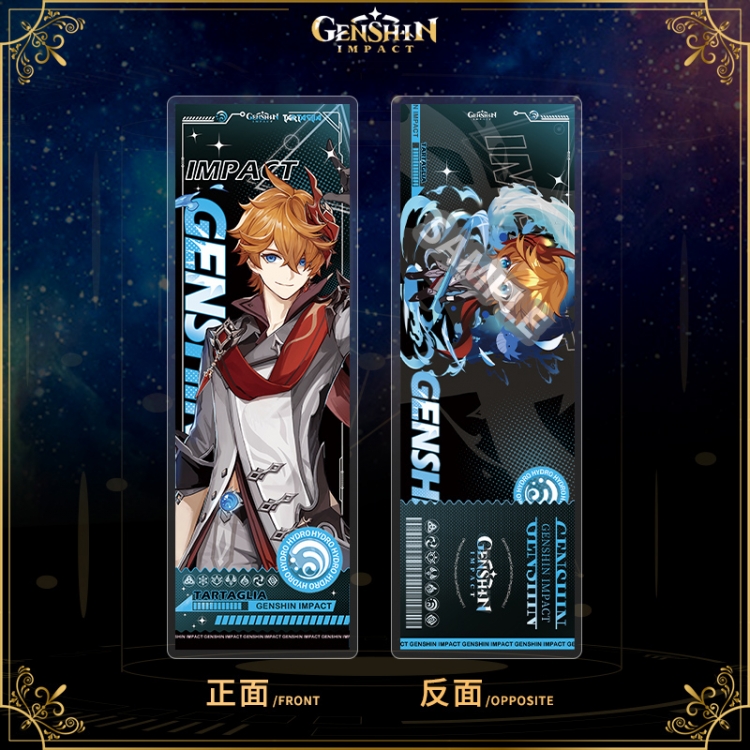 Genshin Impact Acrylic sandwich double-sided book label collection card OPP packaging 6.8x20cm price for 5 pcs