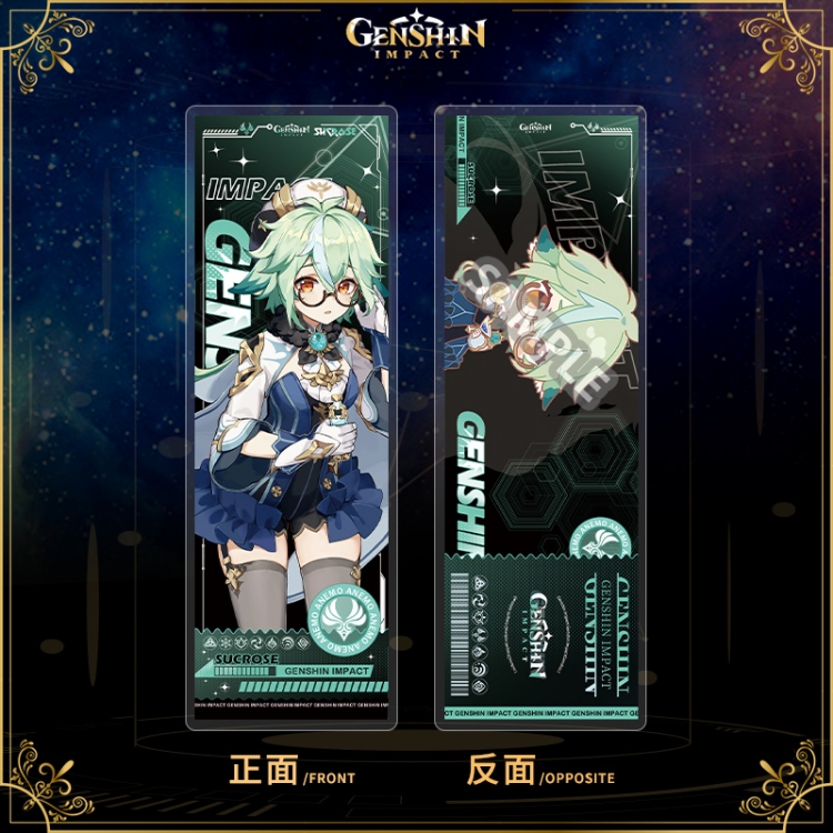 Genshin Impact Acrylic sandwich double-sided book label collection card OPP packaging 6.8x20cm price for 5 pcs