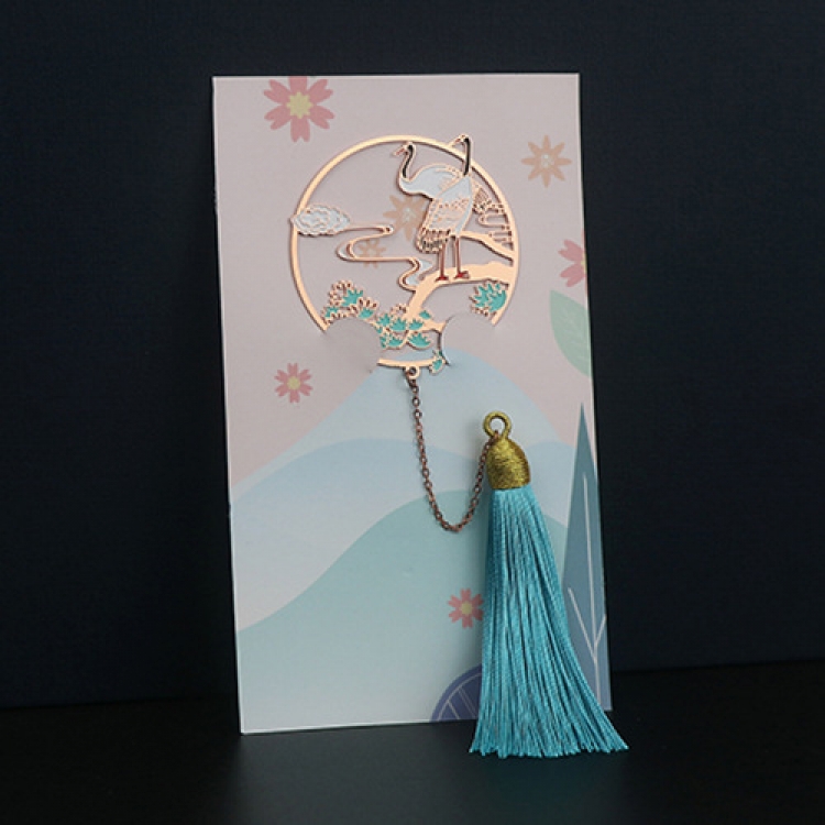 Animal series tassel style Hollow stainless steel literary and classical bookmarks price for 5 pcs