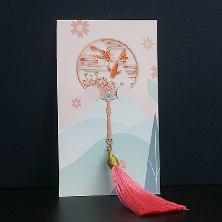 Animal series tassel style Hollow stainless steel literary and classical bookmarks price for 5 pcs