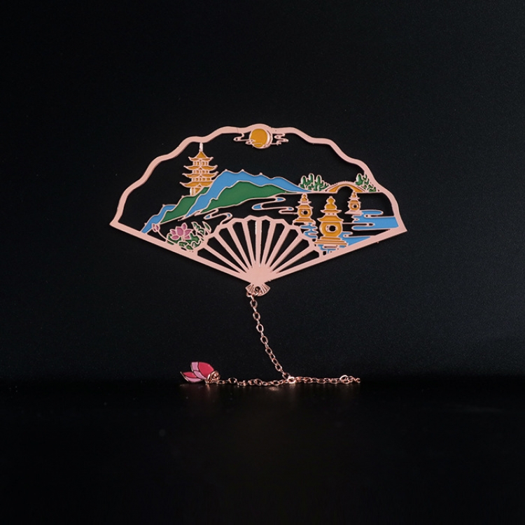 Hangzhou West Lake Chain style stainless steel classical bookmark cardboard packaging price for 2 pcs