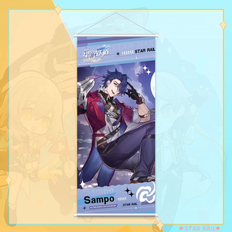 Honkai: Star Rail White pole diffuse oil painting cloth hanging painting 30X70cm price for 2 pcs