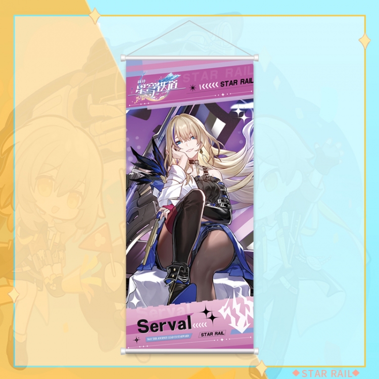 Honkai: Star Rail White pole diffuse oil painting cloth hanging painting 30X70cm price for 2 pcs