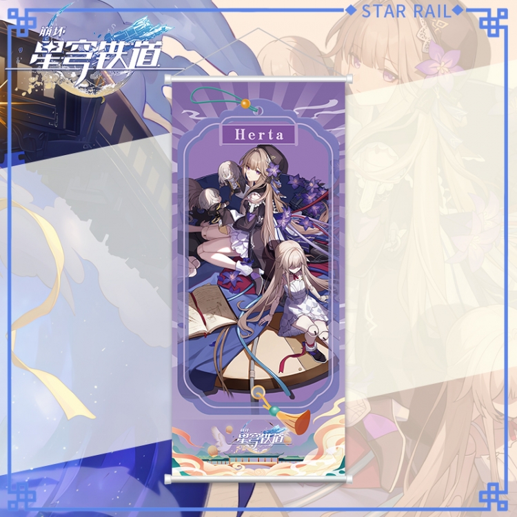 Honkai: Star Rail White pole diffuse oil painting cloth hanging painting 30X70cm price for 2 pcs