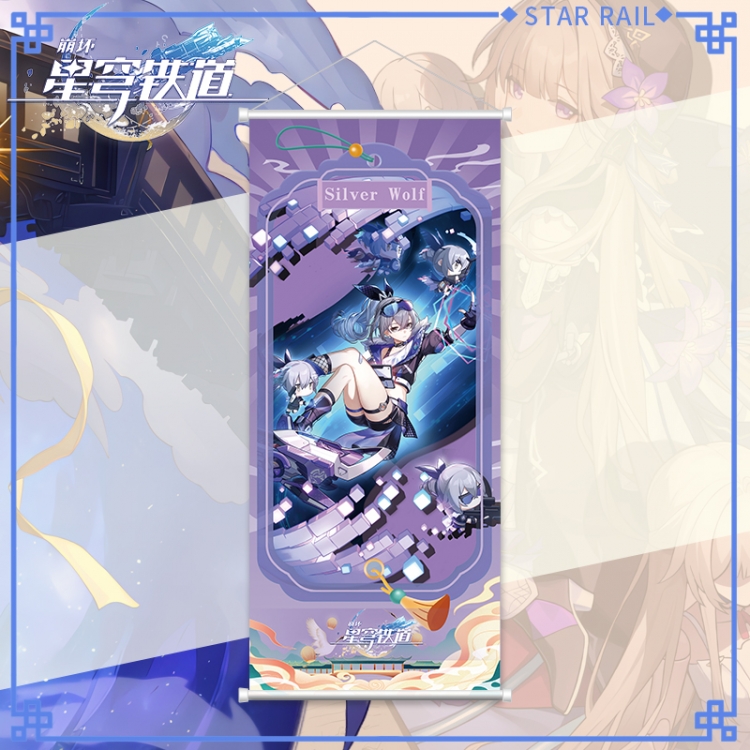 Honkai: Star Rail White pole diffuse oil painting cloth hanging painting 30X70cm price for 2 pcs