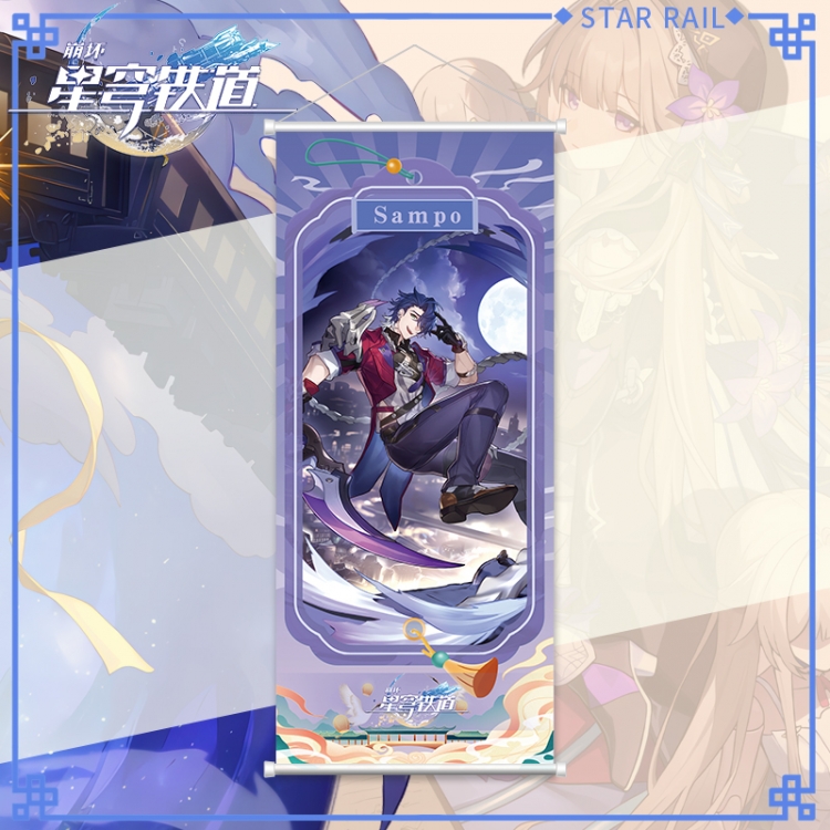 Honkai: Star Rail White pole diffuse oil painting cloth hanging painting 30X70cm price for 2 pcs