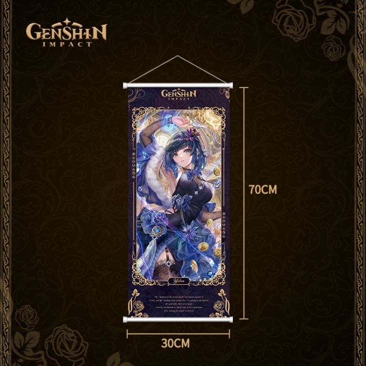 Genshin Impact White pole diffuse oil painting cloth hanging painting 30X70cm price for 2 pcs