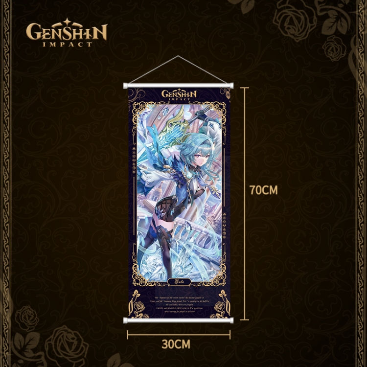 Genshin Impact White pole diffuse oil painting cloth hanging painting 30X70cm price for 2 pcs