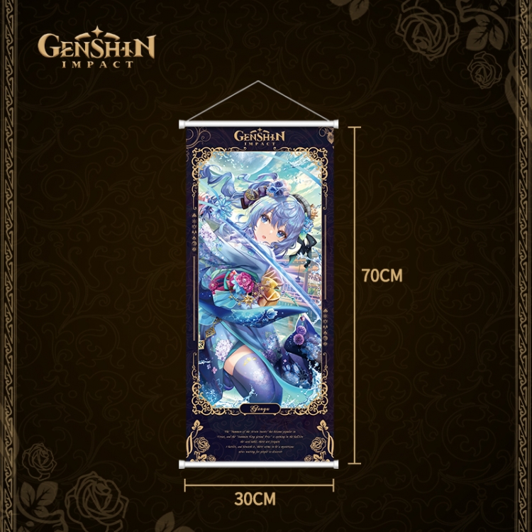 Genshin Impact White pole diffuse oil painting cloth hanging painting 30X70cm price for 2 pcs