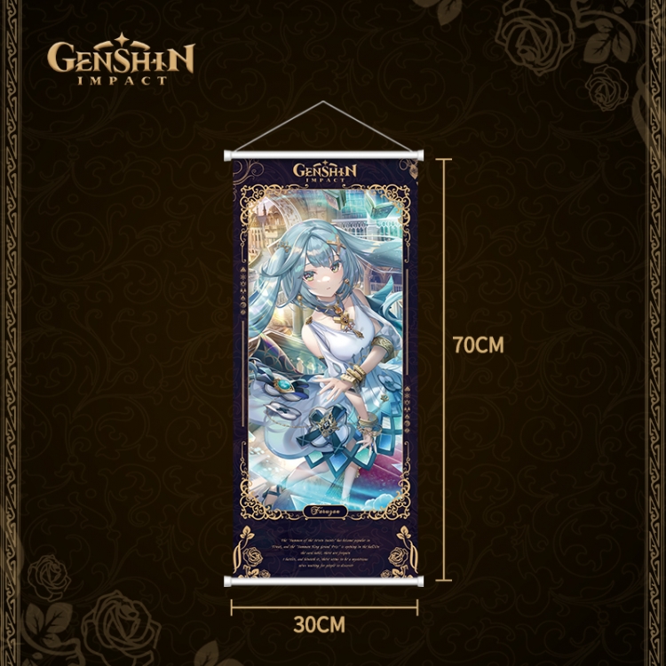 Genshin Impact White pole diffuse oil painting cloth hanging painting 30X70cm price for 2 pcs