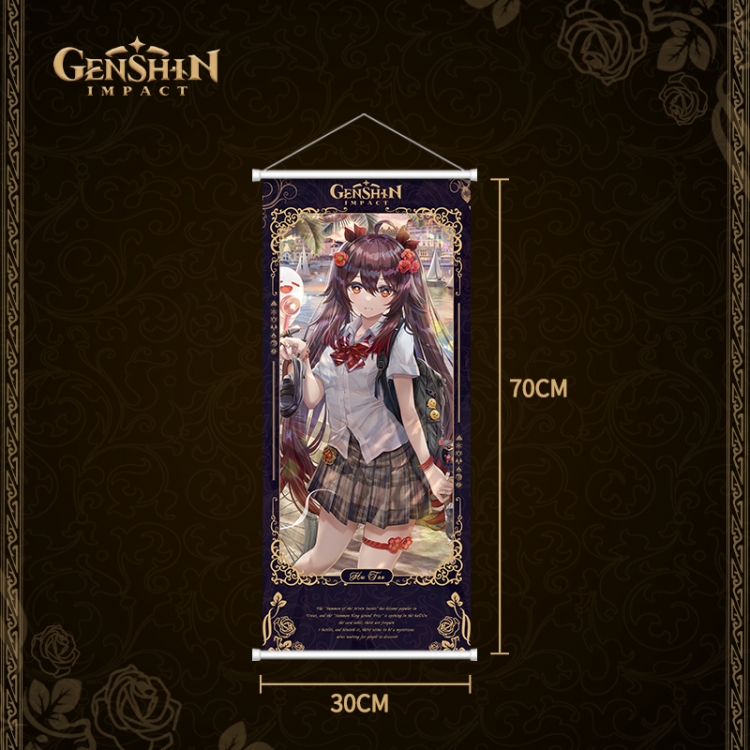 Genshin Impact White pole diffuse oil painting cloth hanging painting 30X70cm price for 2 pcs