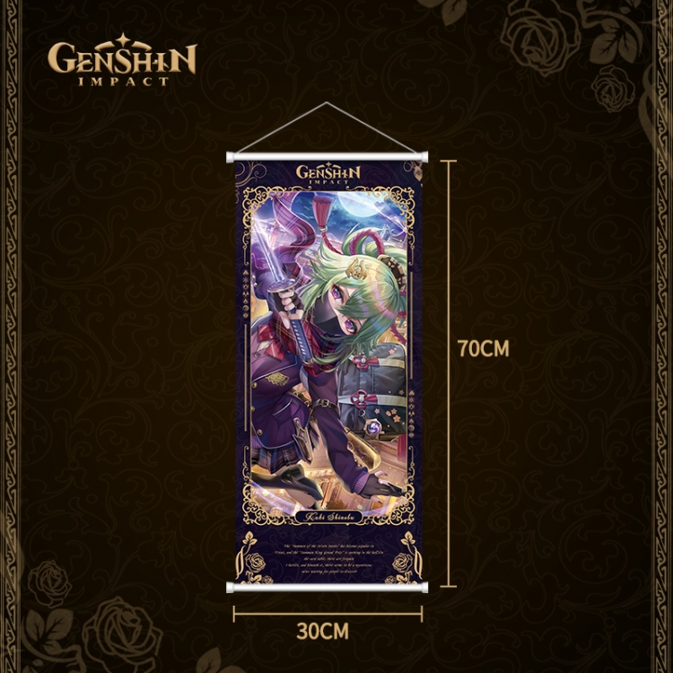 Genshin Impact White pole diffuse oil painting cloth hanging painting 30X70cm price for 2 pcs