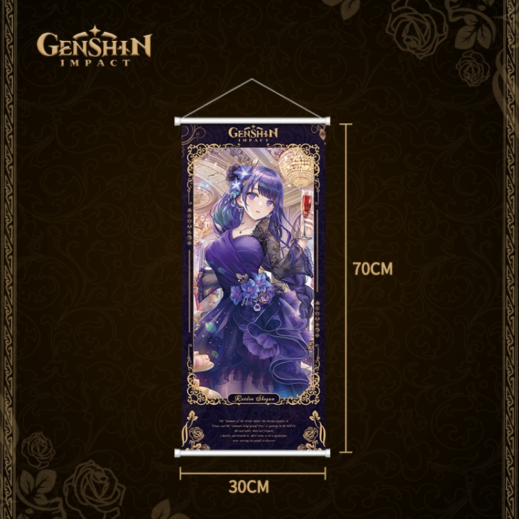 Genshin Impact White pole diffuse oil painting cloth hanging painting 30X70cm price for 2 pcs