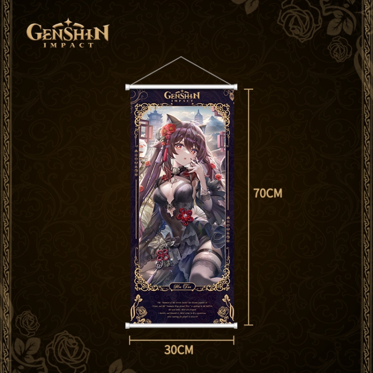 Genshin Impact White pole diffuse oil painting cloth hanging painting 30X70cm price for 2 pcs