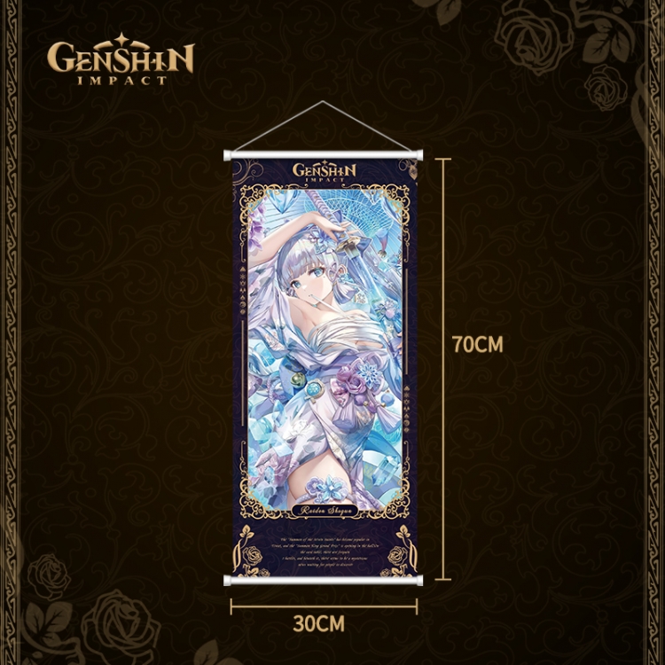 Genshin Impact White pole diffuse oil painting cloth hanging painting 30X70cm price for 2 pcs