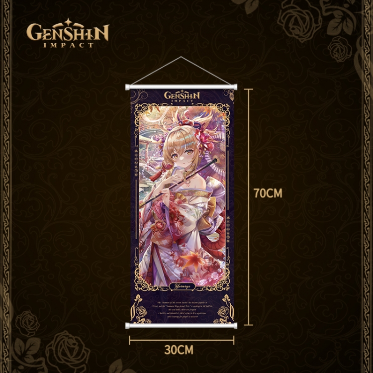 Genshin Impact White pole diffuse oil painting cloth hanging painting 30X70cm price for 2 pcs