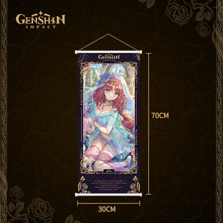 Genshin Impact White pole diffuse oil painting cloth hanging painting 30X70cm price for 2 pcs