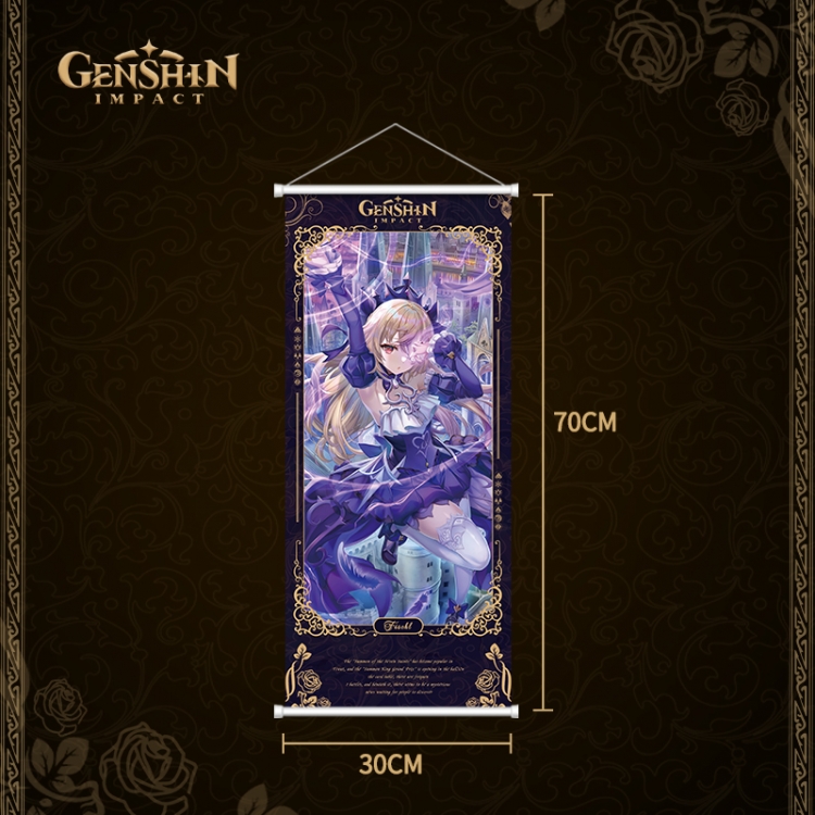 Genshin Impact White pole diffuse oil painting cloth hanging painting 30X70cm price for 2 pcs