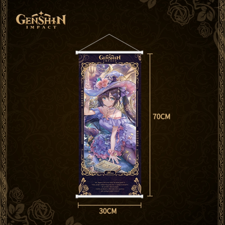 Genshin Impact White pole diffuse oil painting cloth hanging painting 30X70cm price for 2 pcs