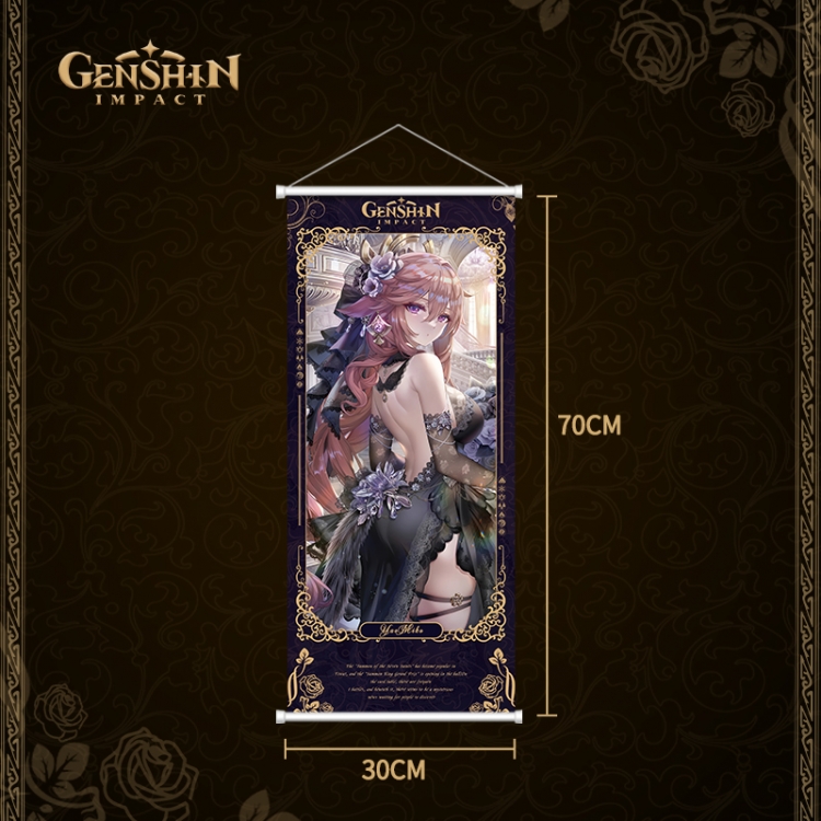 Genshin Impact White pole diffuse oil painting cloth hanging painting 30X70cm price for 2 pcs