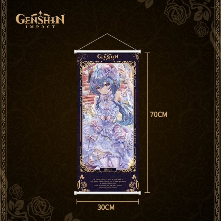 Genshin Impact White pole diffuse oil painting cloth hanging painting 30X70cm price for 2 pcs