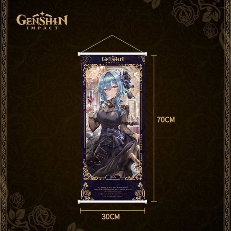 Genshin Impact White pole diffuse oil painting cloth hanging painting 30X70cm price for 2 pcs