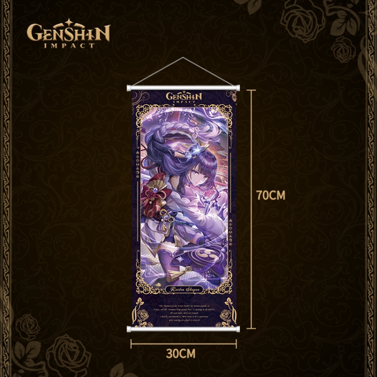 Genshin Impact White pole diffuse oil painting cloth hanging painting 30X70cm price for 2 pcs