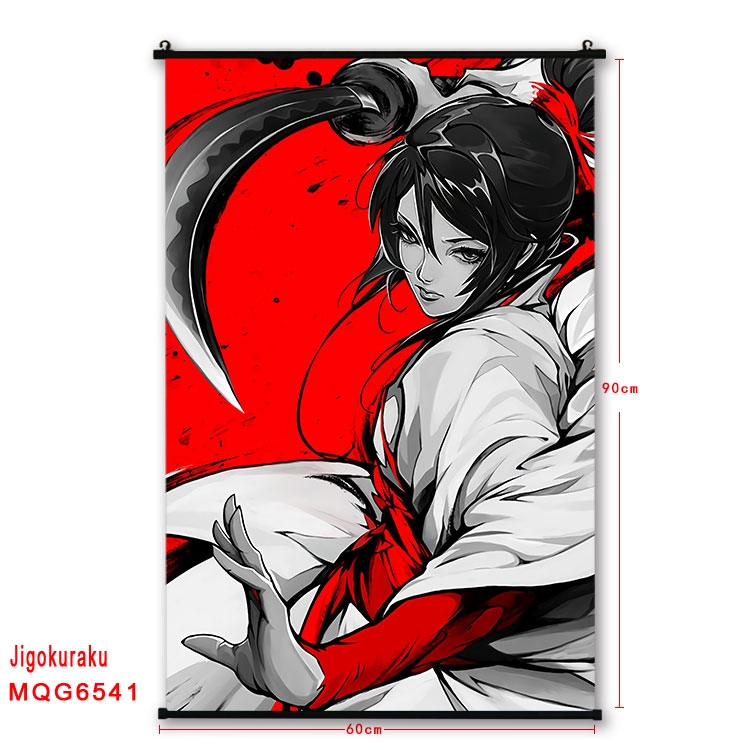 JigokuRaku Anime black Plastic rod Cloth painting Wall Scroll 60X90CM MQG-6541