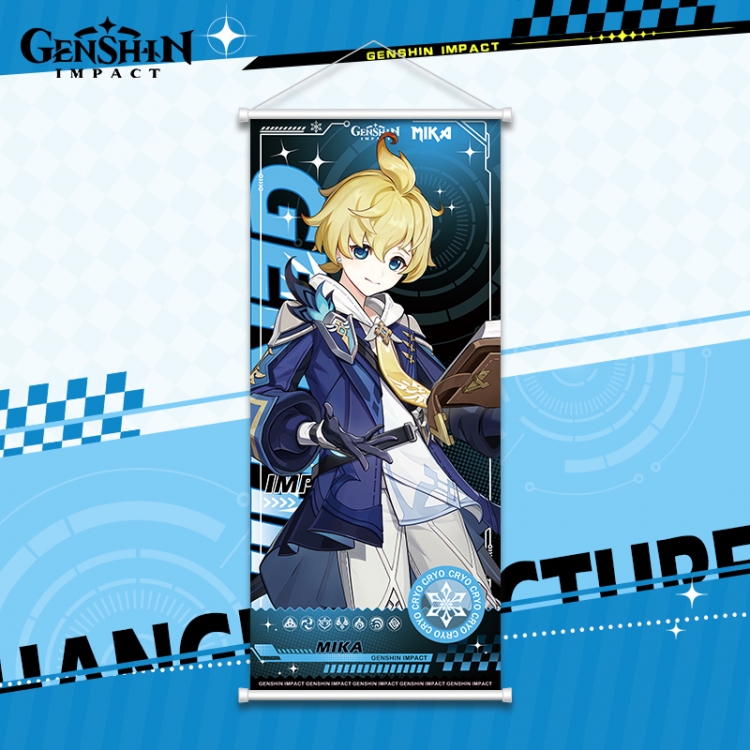 Genshin Impact White pole diffuse oil painting cloth hanging painting 30X70cm price for 2 pcs