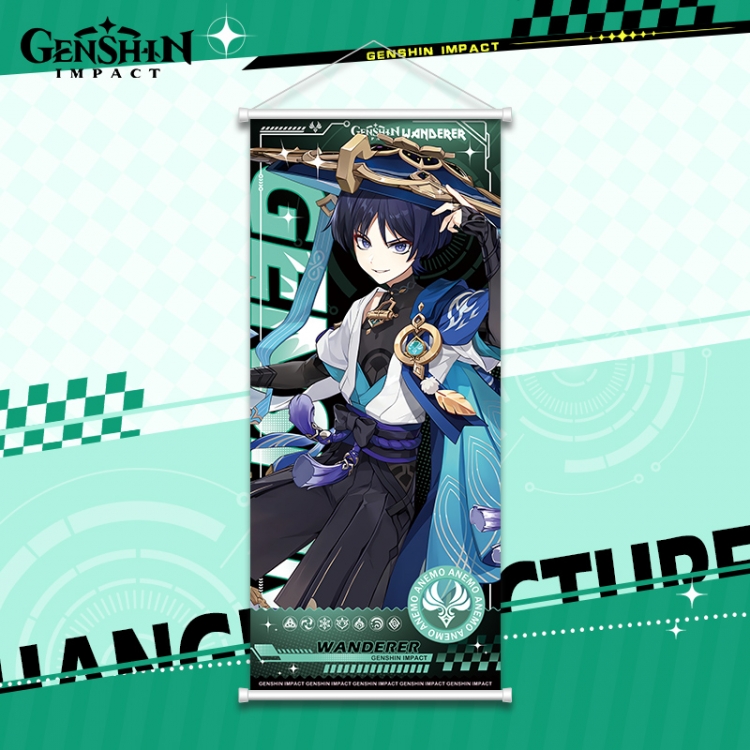 Genshin Impact White pole diffuse oil painting cloth hanging painting 30X70cm price for 2 pcs