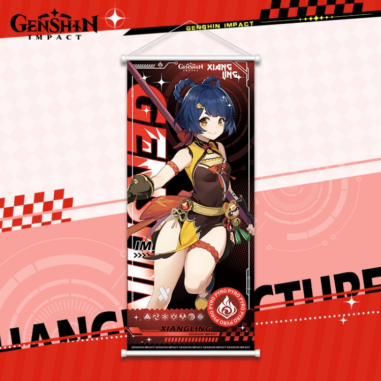 Genshin Impact White pole diffuse oil painting cloth hanging painting 30X70cm price for 2 pcs