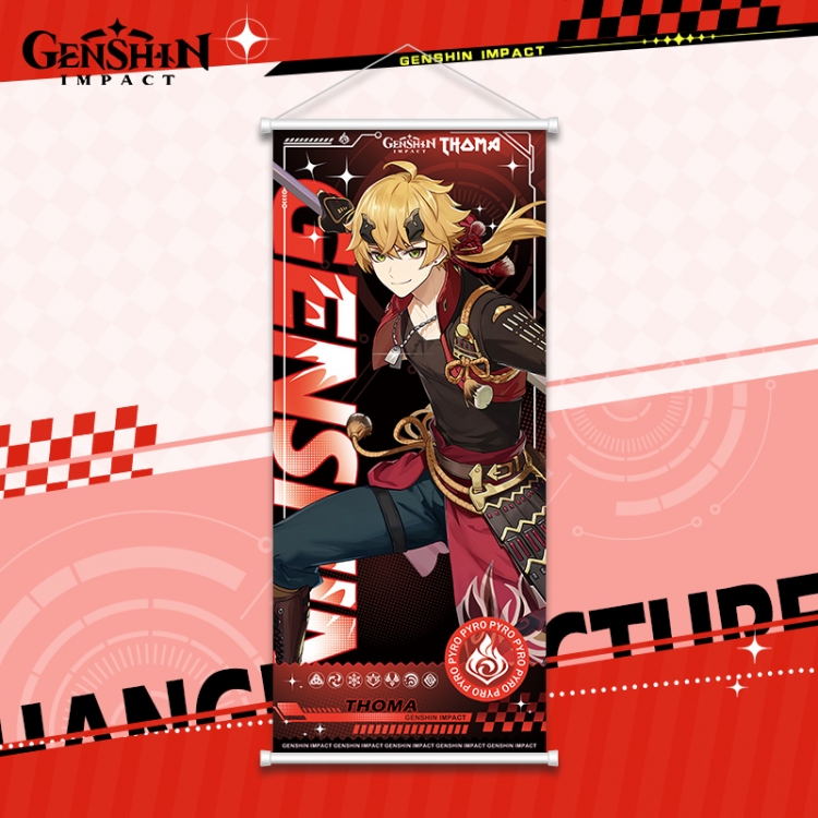 Genshin Impact White pole diffuse oil painting cloth hanging painting 30X70cm price for 2 pcs