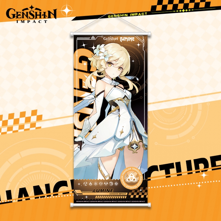 Genshin Impact White pole diffuse oil painting cloth hanging painting 30X70cm price for 2 pcs