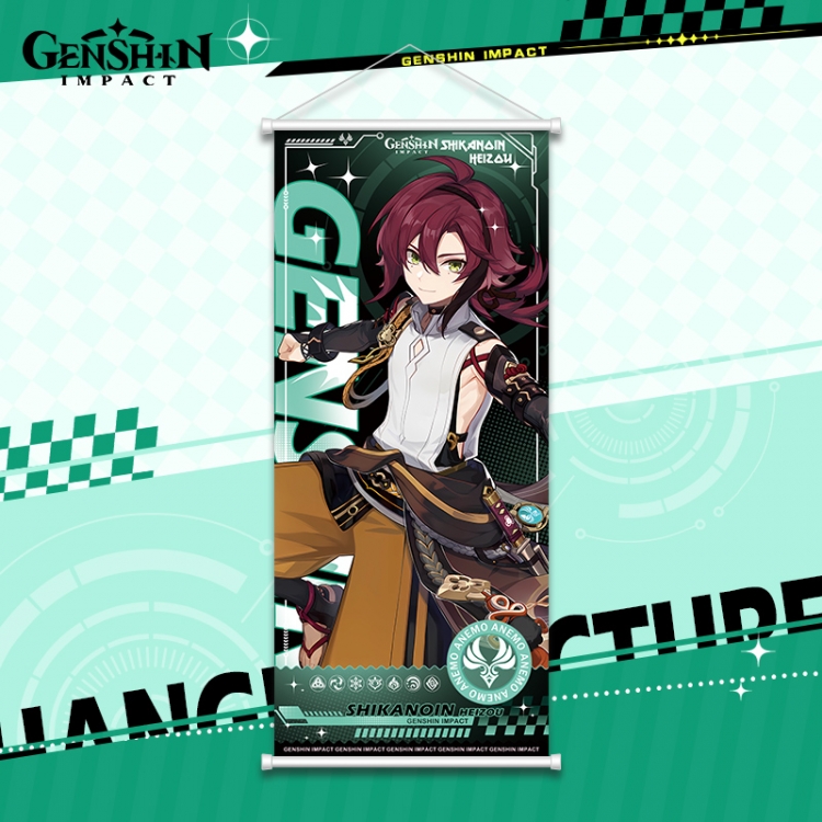 Genshin Impact White pole diffuse oil painting cloth hanging painting 30X70cm price for 2 pcs