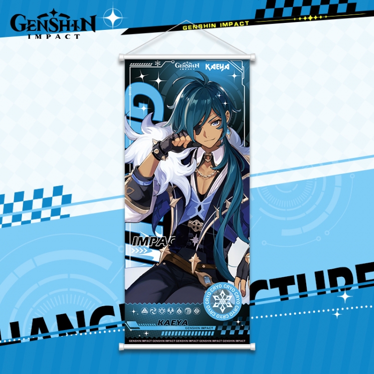 Genshin Impact White pole diffuse oil painting cloth hanging painting 30X70cm price for 2 pcs