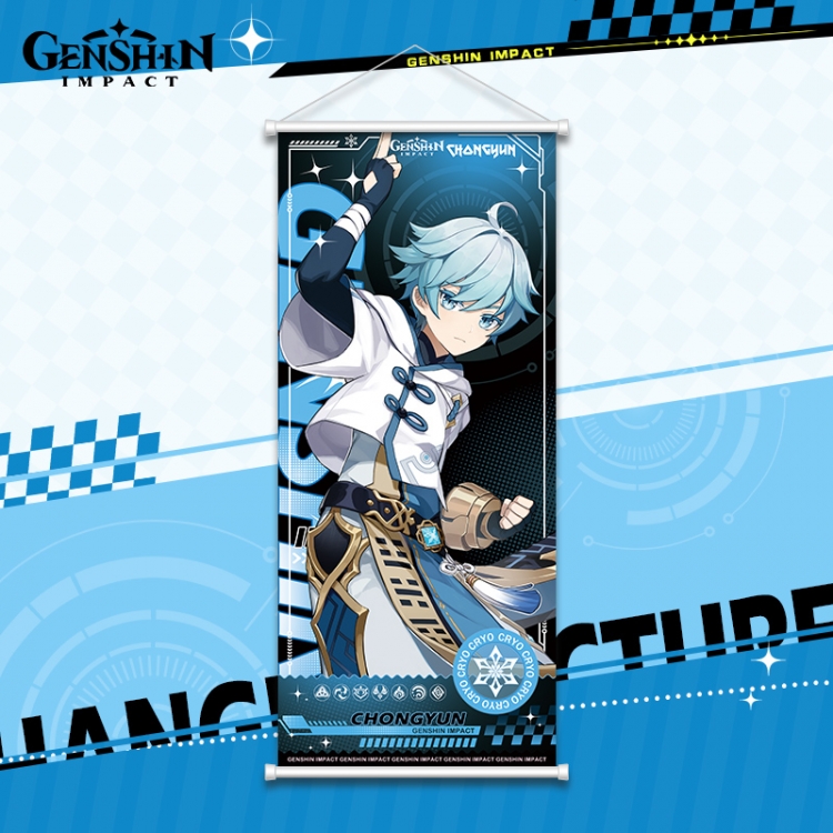 Genshin Impact White pole diffuse oil painting cloth hanging painting 30X70cm price for 2 pcs