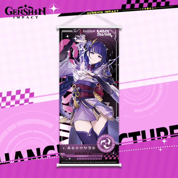 Genshin Impact White pole diffuse oil painting cloth hanging painting 30X70cm price for 2 pcs