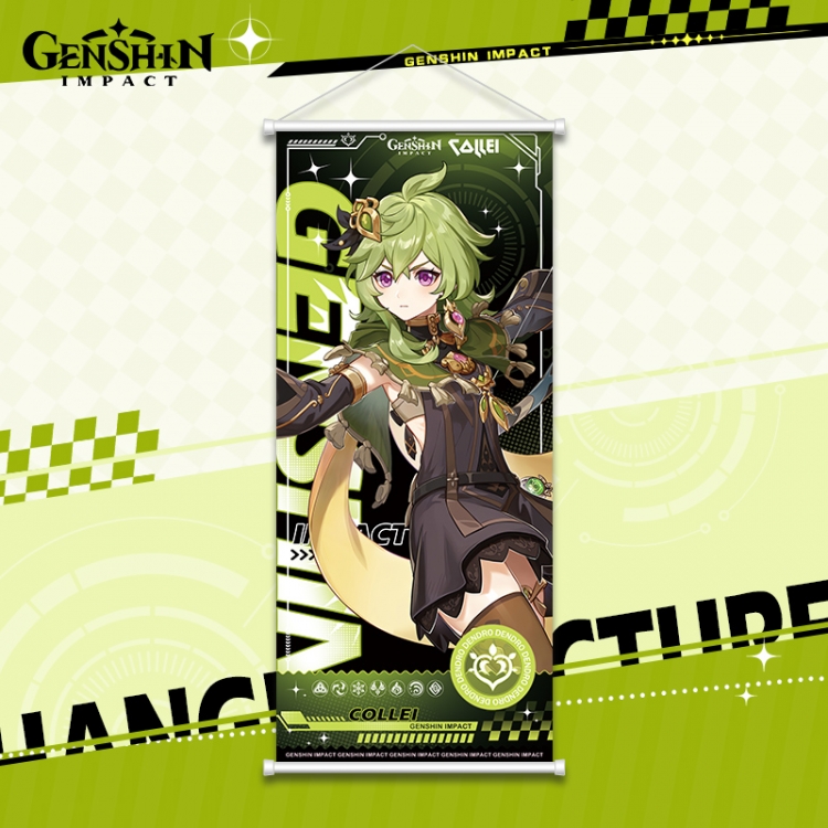 Genshin Impact White pole diffuse oil painting cloth hanging painting 30X70cm price for 2 pcs