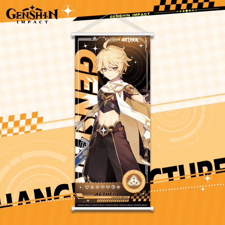 Genshin Impact White pole diffuse oil painting cloth hanging painting 30X70cm price for 2 pcs