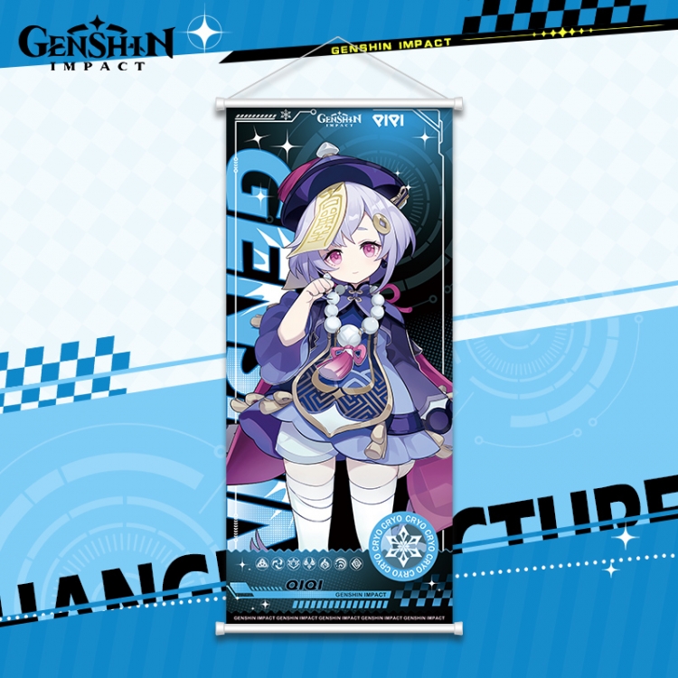 Genshin Impact White pole diffuse oil painting cloth hanging painting 30X70cm price for 2 pcs