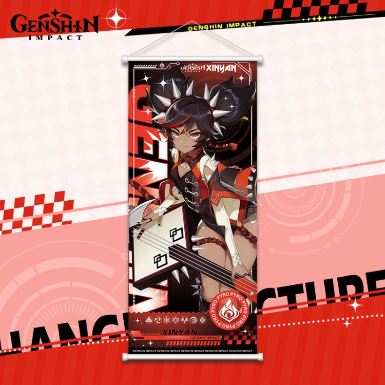 Genshin Impact White pole diffuse oil painting cloth hanging painting 30X70cm price for 2 pcs