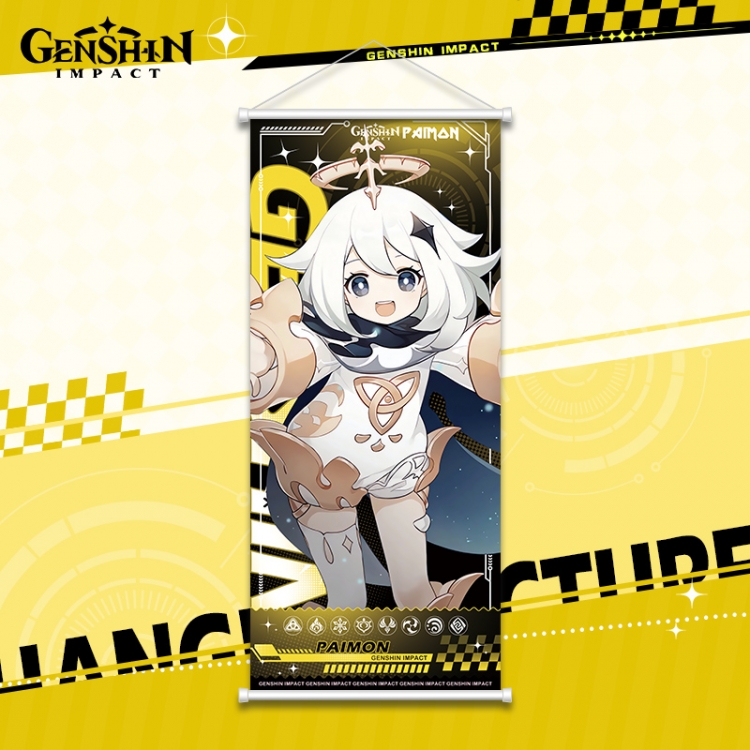 Genshin Impact White pole diffuse oil painting cloth hanging painting 30X70cm price for 2 pcs