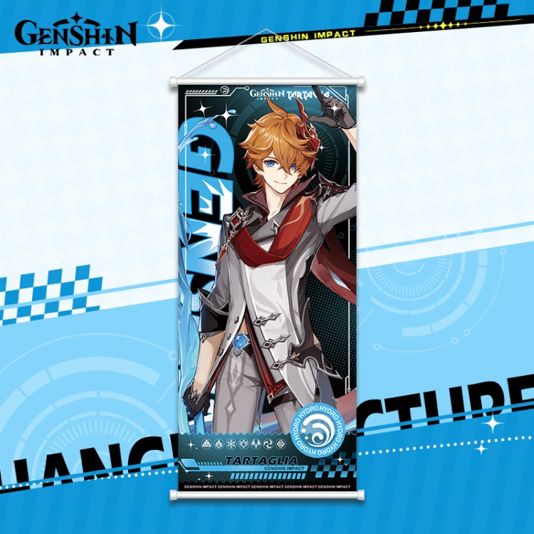 Genshin Impact White pole diffuse oil painting cloth hanging painting 30X70cm price for 2 pcs