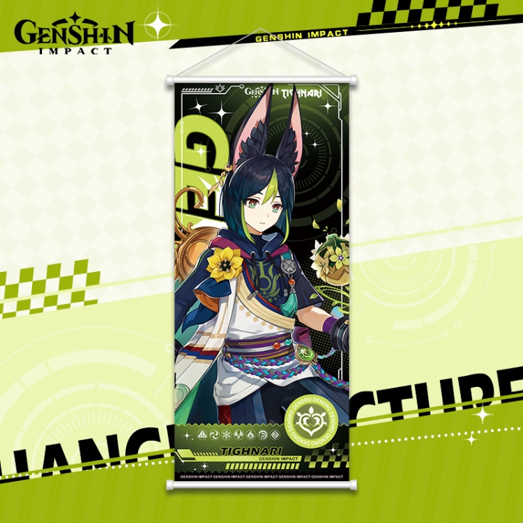 Genshin Impact White pole diffuse oil painting cloth hanging painting 30X70cm price for 2 pcs