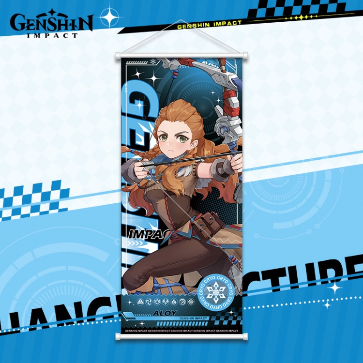 Genshin Impact White pole diffuse oil painting cloth hanging painting 30X70cm price for 2 pcs