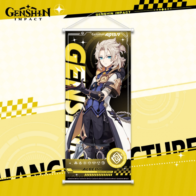 Genshin Impact White pole diffuse oil painting cloth hanging painting 30X70cm price for 2 pcs