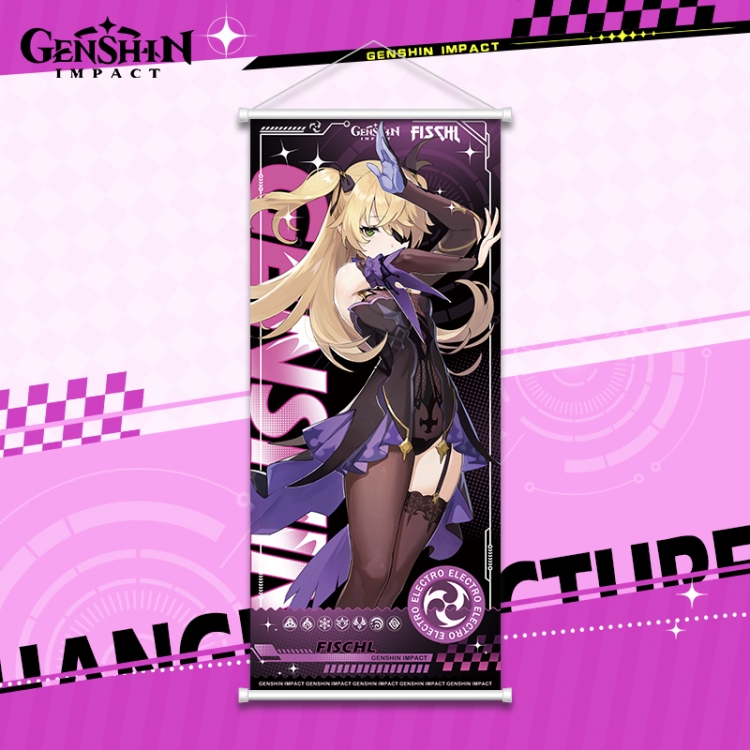 Genshin Impact White pole diffuse oil painting cloth hanging painting 30X70cm price for 2 pcs