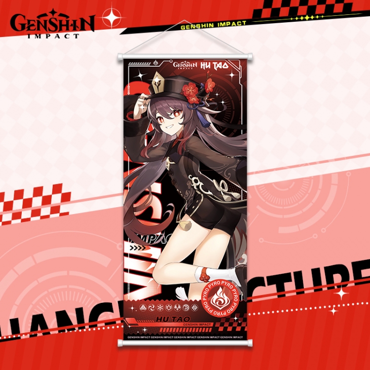 Genshin Impact White pole diffuse oil painting cloth hanging painting 30X70cm price for 2 pcs